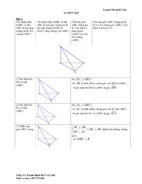 Luyện thi Quốc gia môn Hình học không gian